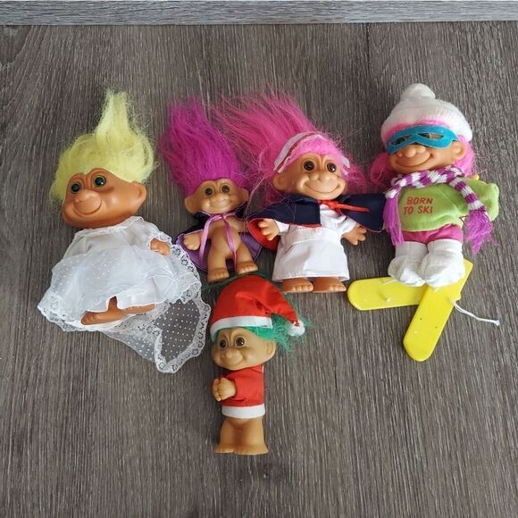 Lot of 5 Vintage Troll Dolls - Picture 1 of 7